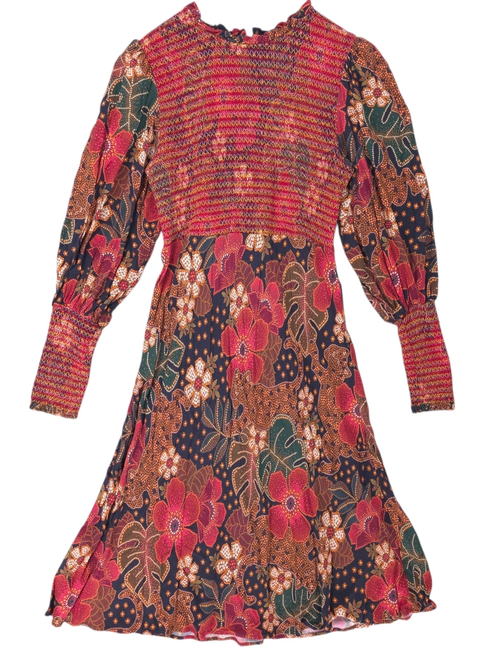 FARM RIO Midi Dress Floral Boho Fit And Flare